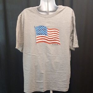 Faded Glory Gray American Flag Tee